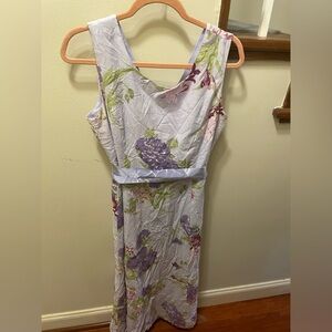 Vintage Clues Collection Lavender Floral Strapless Dress Size 14